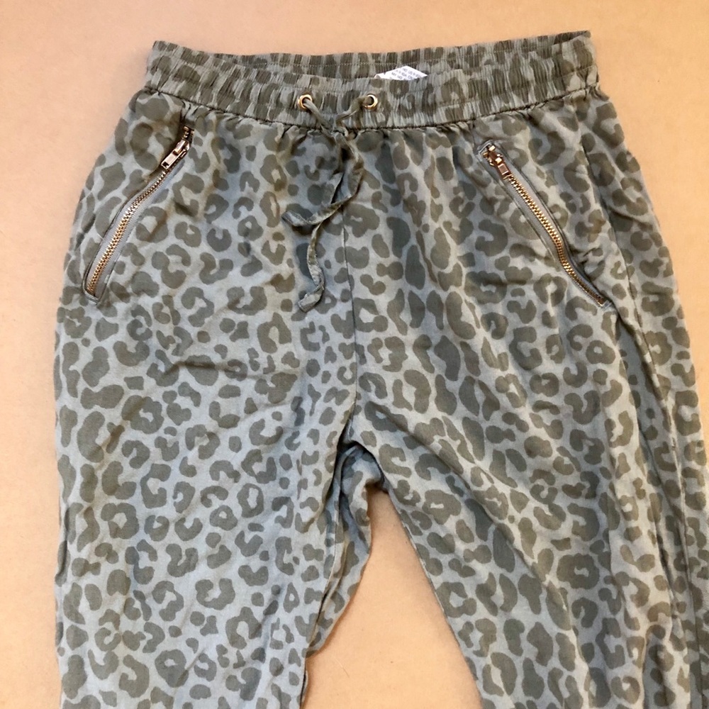Army Green Animal Print Joggers